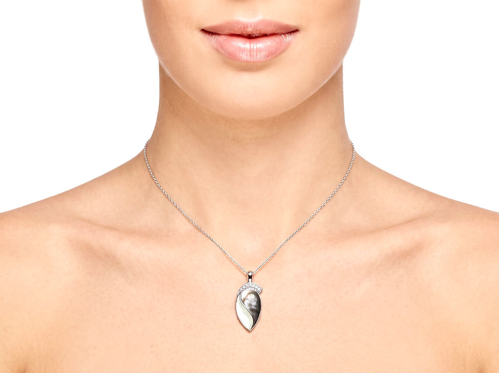 Miniatura: Collar Madre Perla Plata 1ra Ley 925 A Foglia
