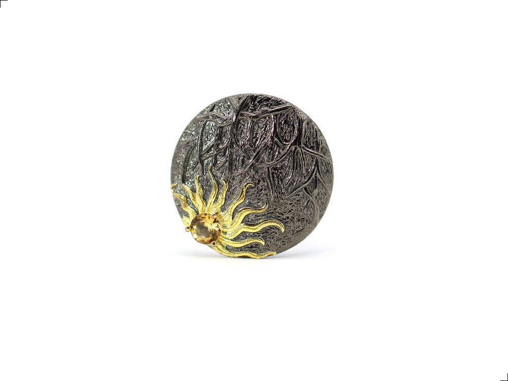 Anillo Citrino Forêt Soleil Plata 1ra Ley 925