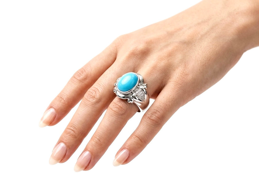 Miniatura: Anillo Turquesa Plata 1ra Ley 925 Griff