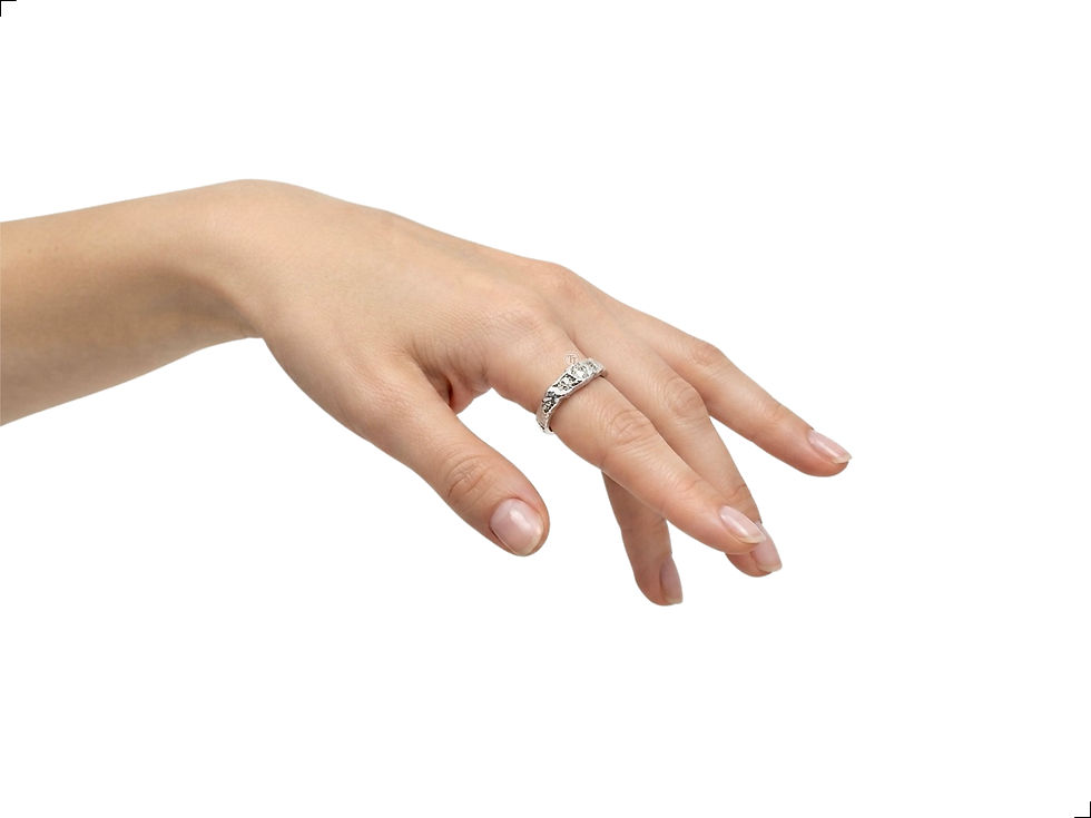 Miniatura: Anillo Plata 1ra Ley 925 Lava 2 Puntos Silver