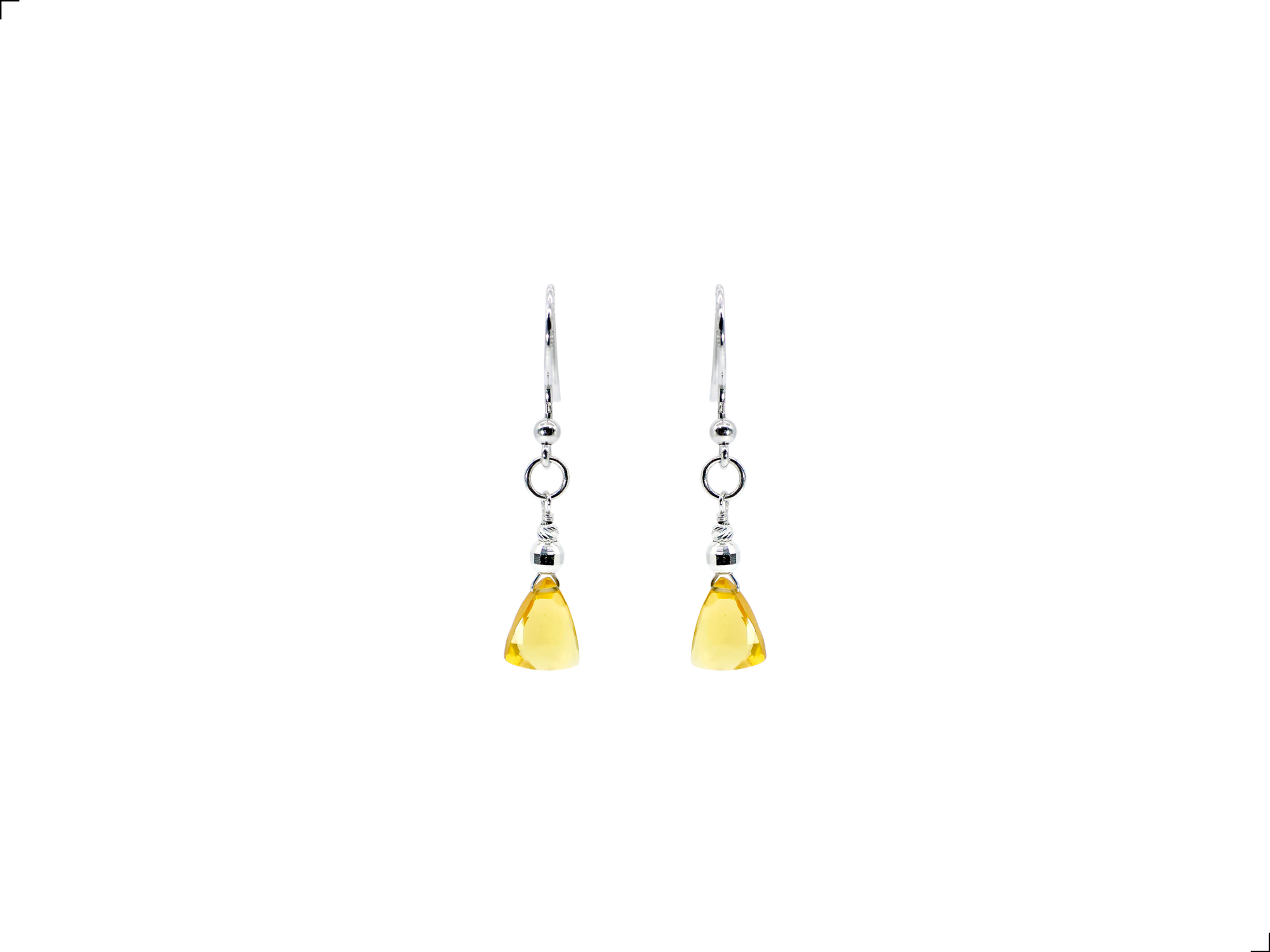 Aretes Citrino Plata 1ra Ley 925 Triangle