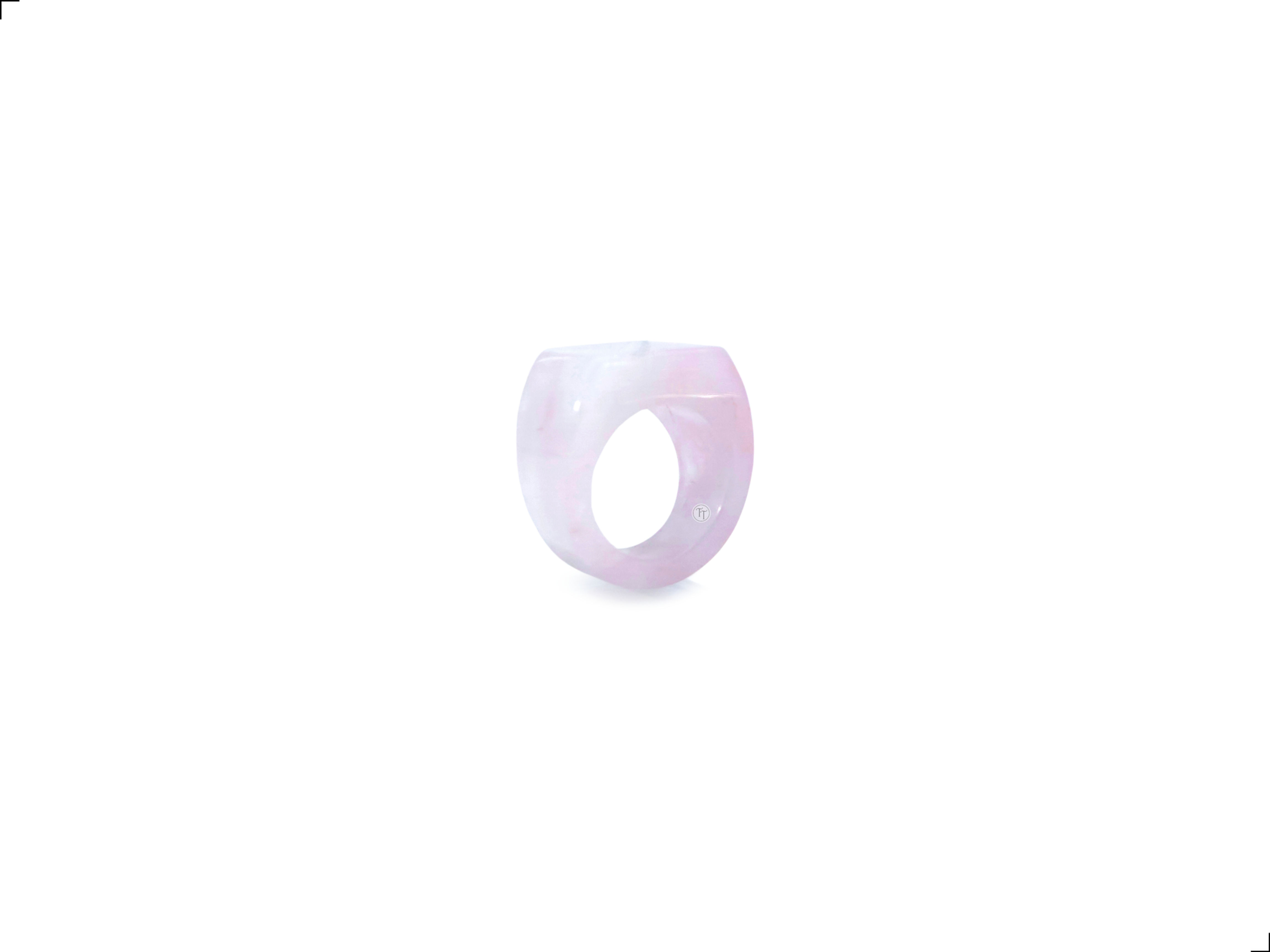 Anillo Cuarzo Rosa Natural Big Rectangle