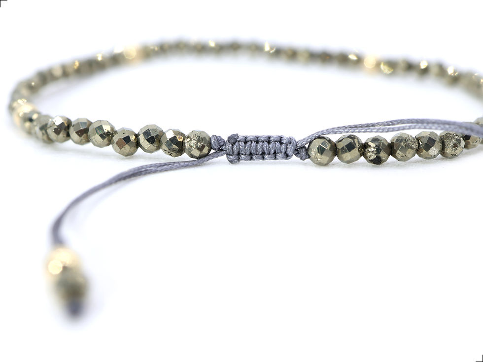 Miniatura: Pulsera Pirita Oro Italiano 14k Ajustable