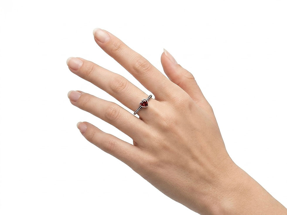 Miniatura: Anillo Rubí Solitario Plata 1ra Ley 925 Cuore