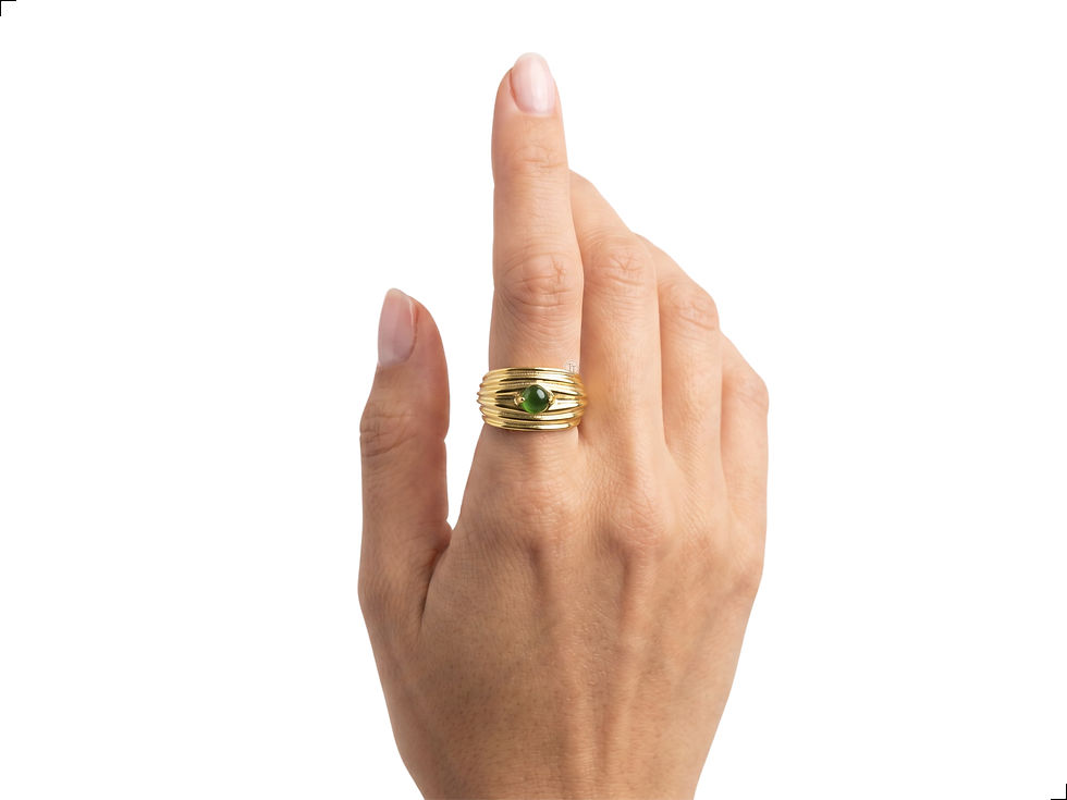 Miniatura: Anillo Peridoto Plata 1ra Ley 925 Lineas