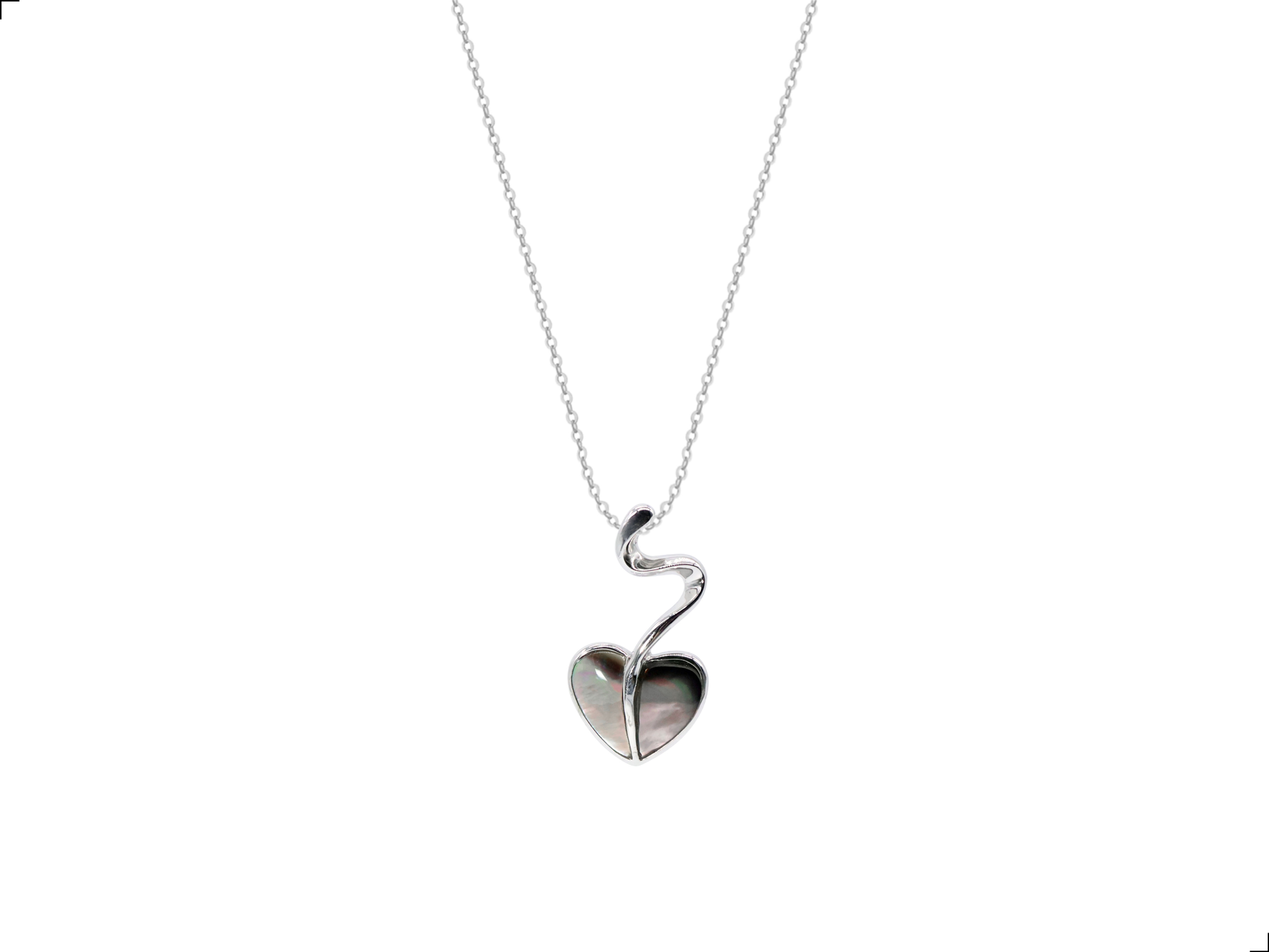 Collar Madre Perla Plata 1ra Ley 925 Cuore Stilizzato