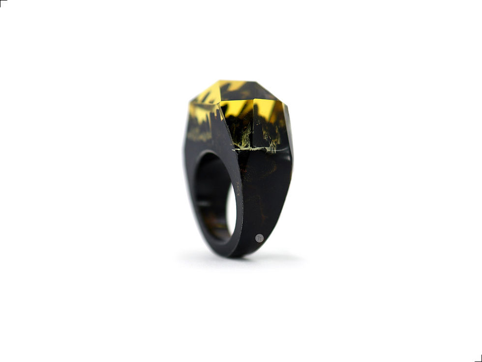 Miniatura: Anillo Madera Vetas Resina Epoxica