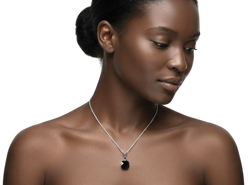 Miniatura: Collar Azabache Nano Titanio 14k Nudo Silver