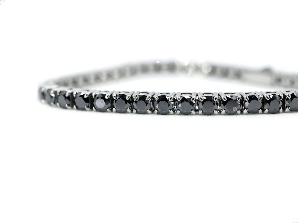 Miniatura: Pulsera Mossanita Negra Titanio 18k