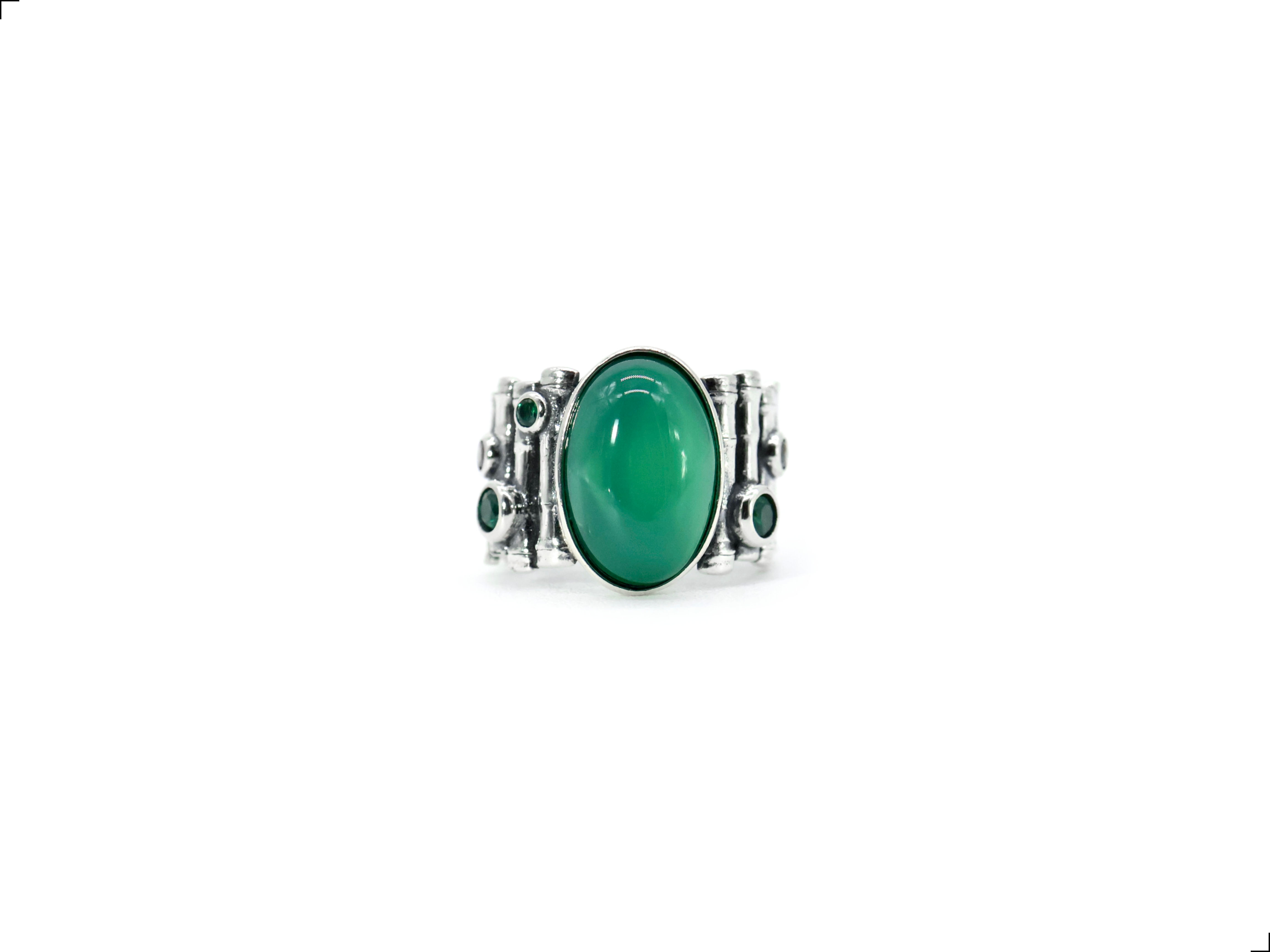 Anillo Jade Plata 1ra Ley 925 Oval Points