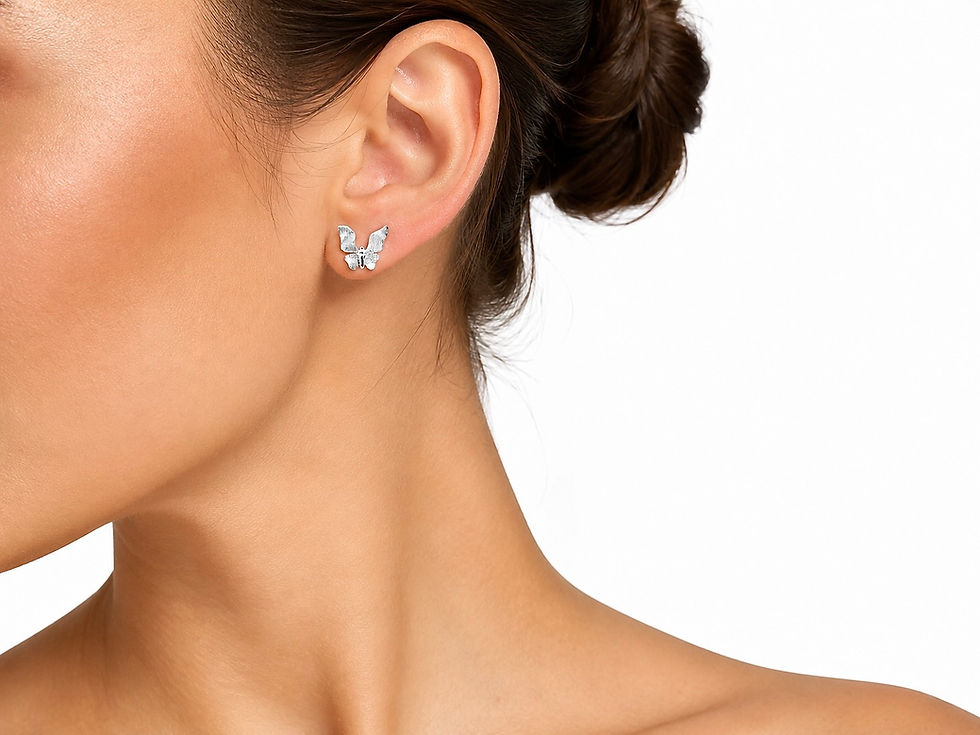 Miniatura: Aretes Mariposa Plata De 1ra Ley 925