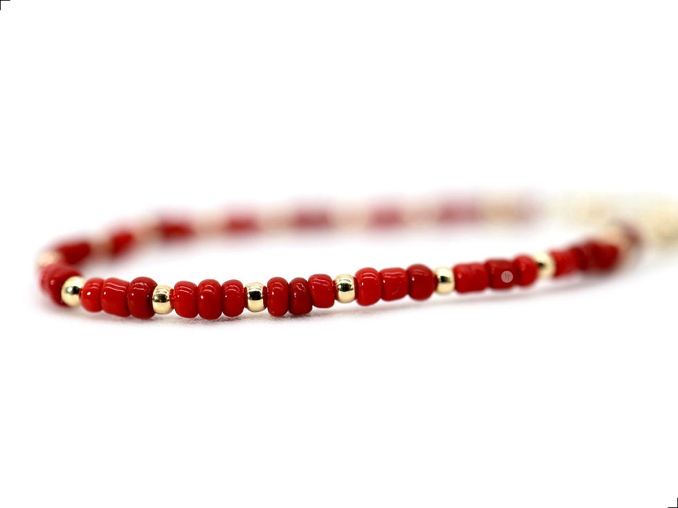 Miniatura: Pulsera Bebé Coral Nugget Oro Italiano 14k