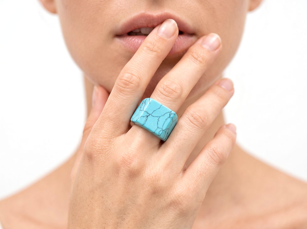 Miniatura: Anillo Turquesa Natural Big Rectangle