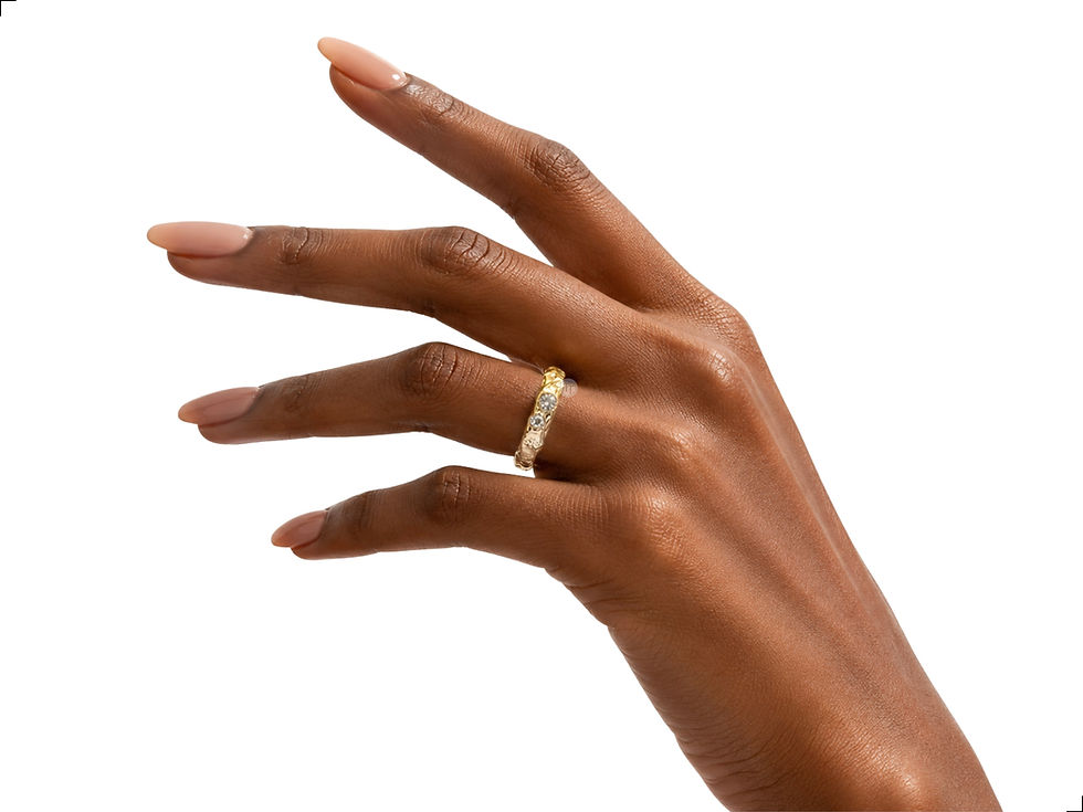Miniatura: Anillo Plata 1ra Ley 925 Lava 2 Puntos Gold