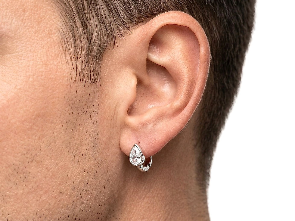 Miniatura: Aretes Gota Glass Titanio 18k