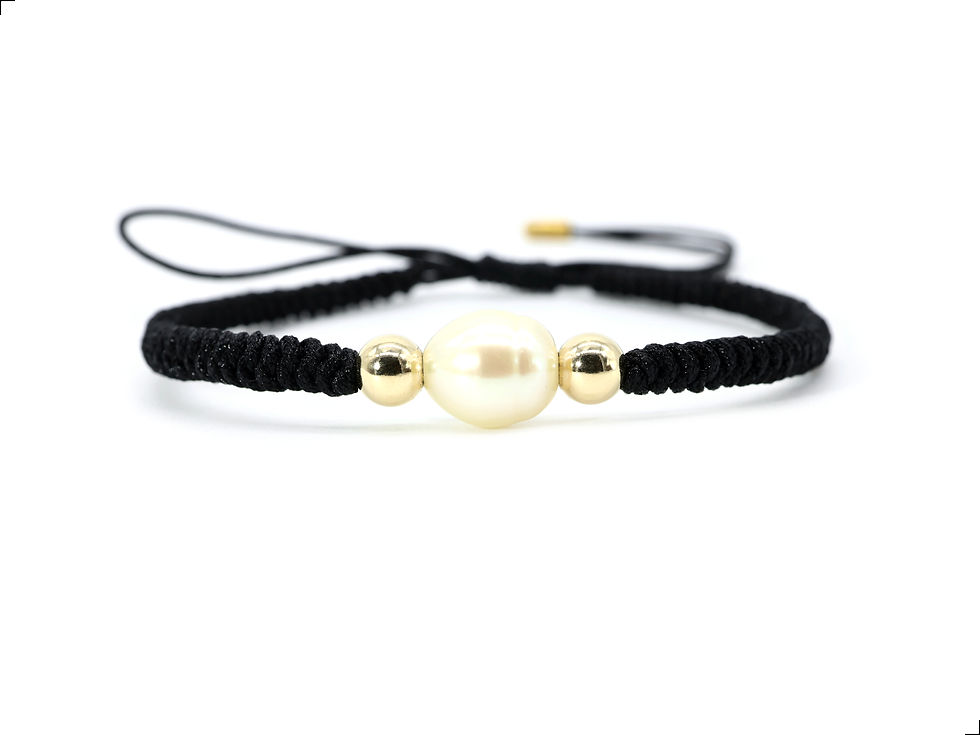 Miniatura: Pulsera Perla Oro Italiano 14k Nudo Marino