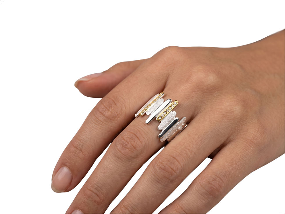 Miniatura: Anillo Plata 1ra Ley 925 Topacios Orizzonte