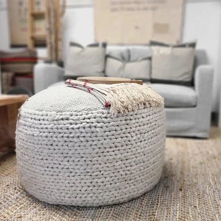 Bohemian Braid Large Pouf.