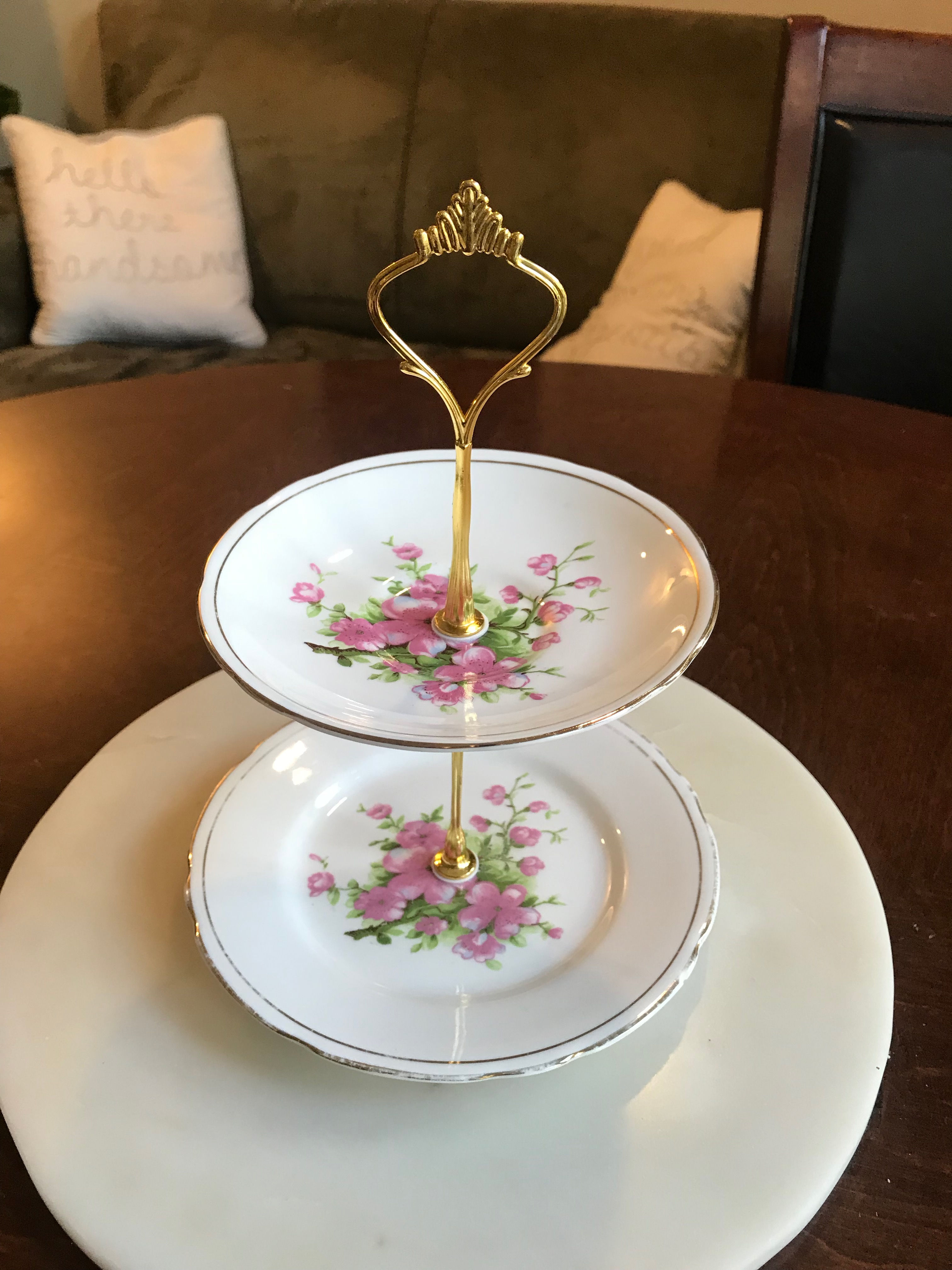 Matching 2-Tier Small High-Tea Plates