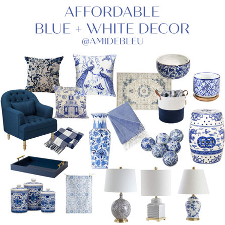 AFFORDABLE BLUE AND WHITE DECOR GUIDE
