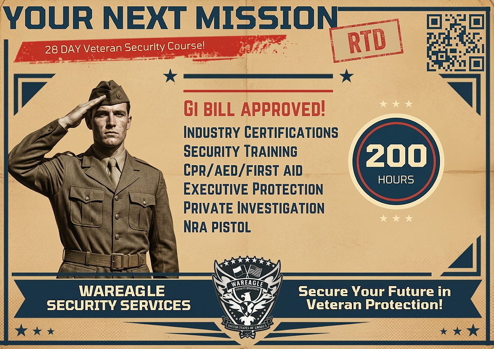Veteran Security Course Flyer GI Bill updated