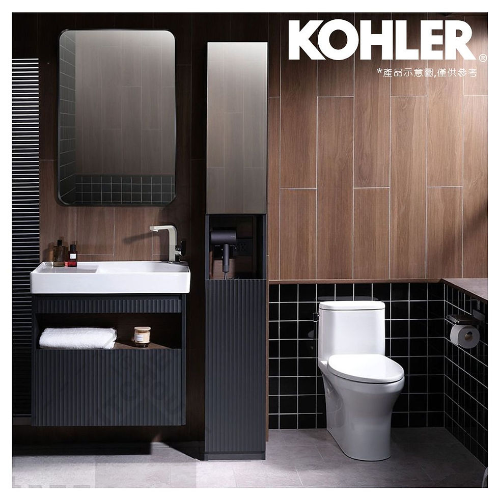 縮圖：KOHLER Spacity 置物高櫃左右開烏木黑-K-32164K-R-PPG K-32164K-L-PPG
