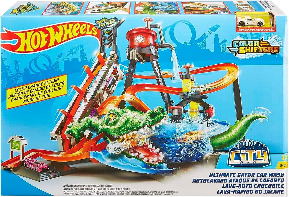 Hot Wheels Ultimate Gator Car Wash elevator, crazy track Whirlpool Color Shifter