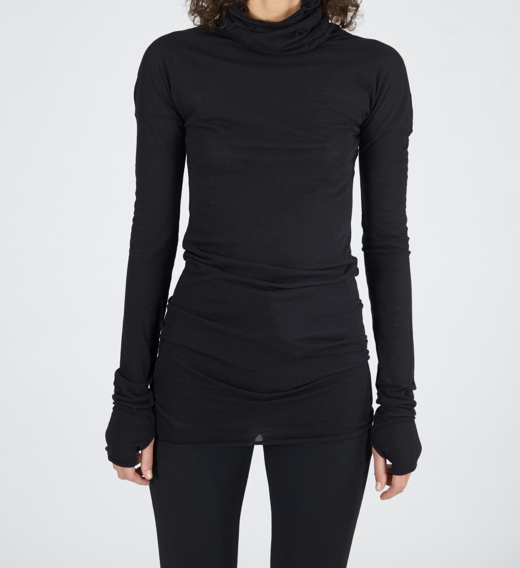 Black Turtleneck Long Sleeve Top