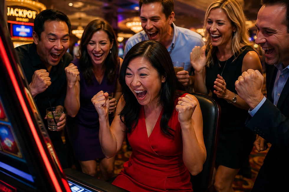 Jackpot celebration in the casino