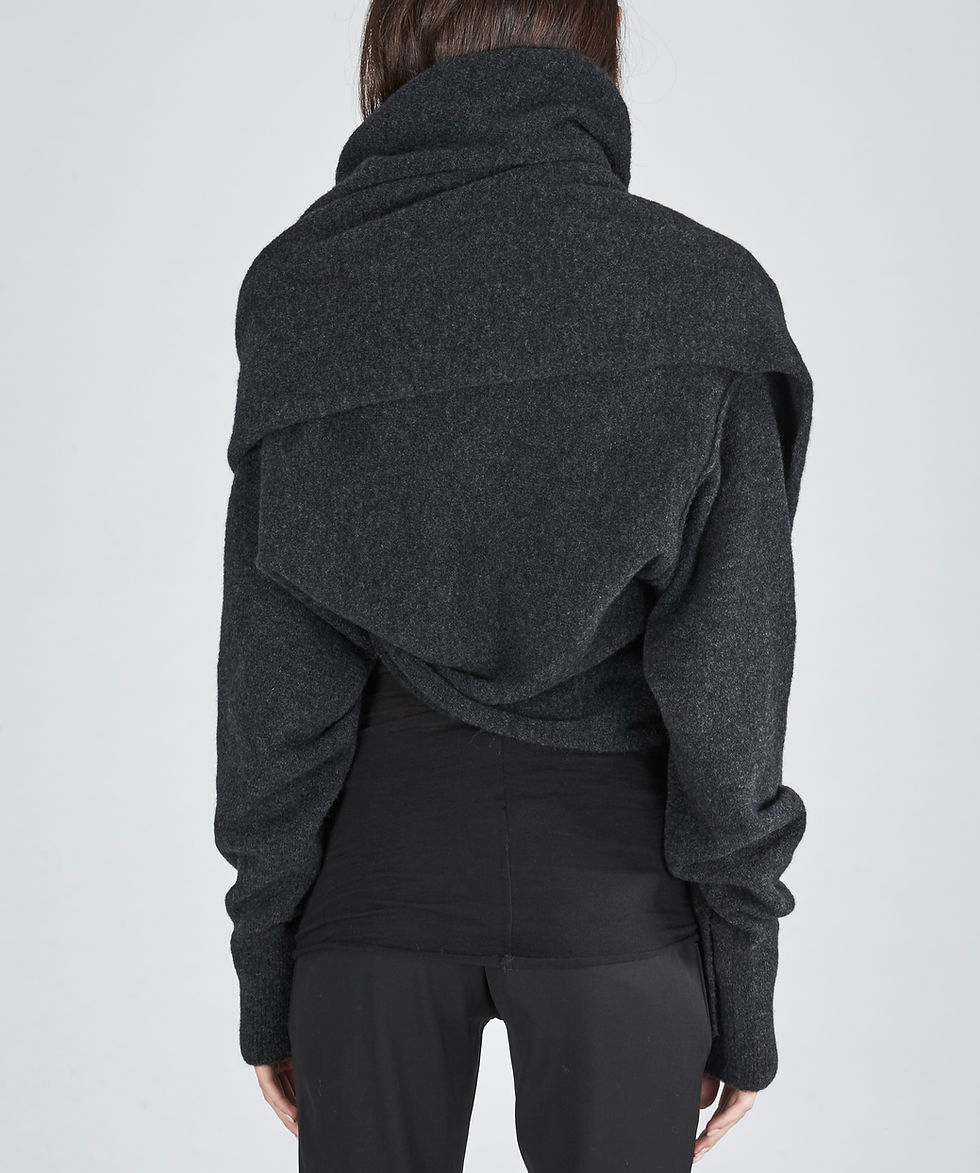 Thumbnail: Black Wrap Sweater