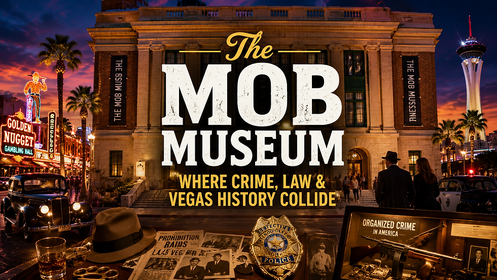 The Mob Museum at dusk
