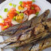 Fried Galunggong with Salted Egg and Tomato Salad Recipe