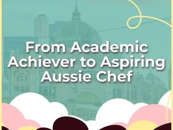 The Mariel Case Study banner reading From Academic Achiever to Aspiring Aussie Chef over Flinders Street Station.
