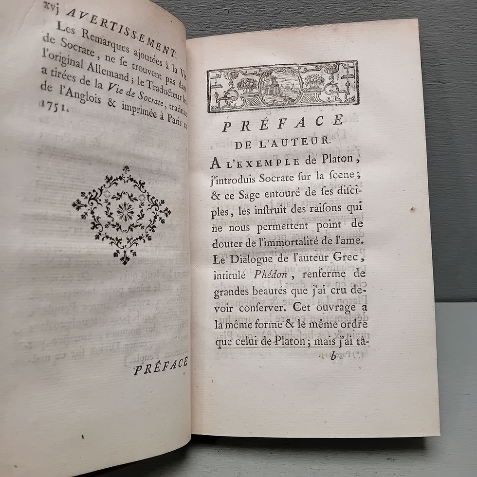 Miniature : MEDELS-SOHN Mosès « Phédon, sur la spiritualité et l'Immortalité de l'Ame »