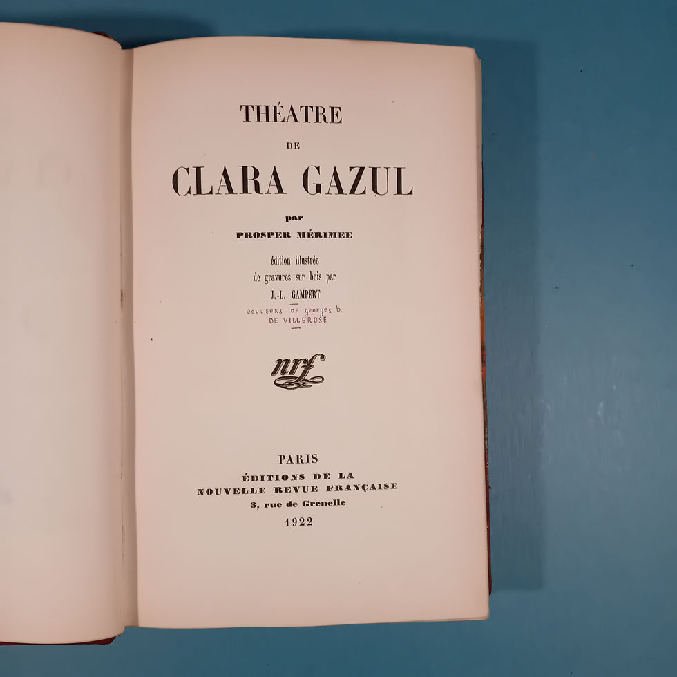 Miniature : MERIMEE Prosper « Théâtre de Clara Gazul »
