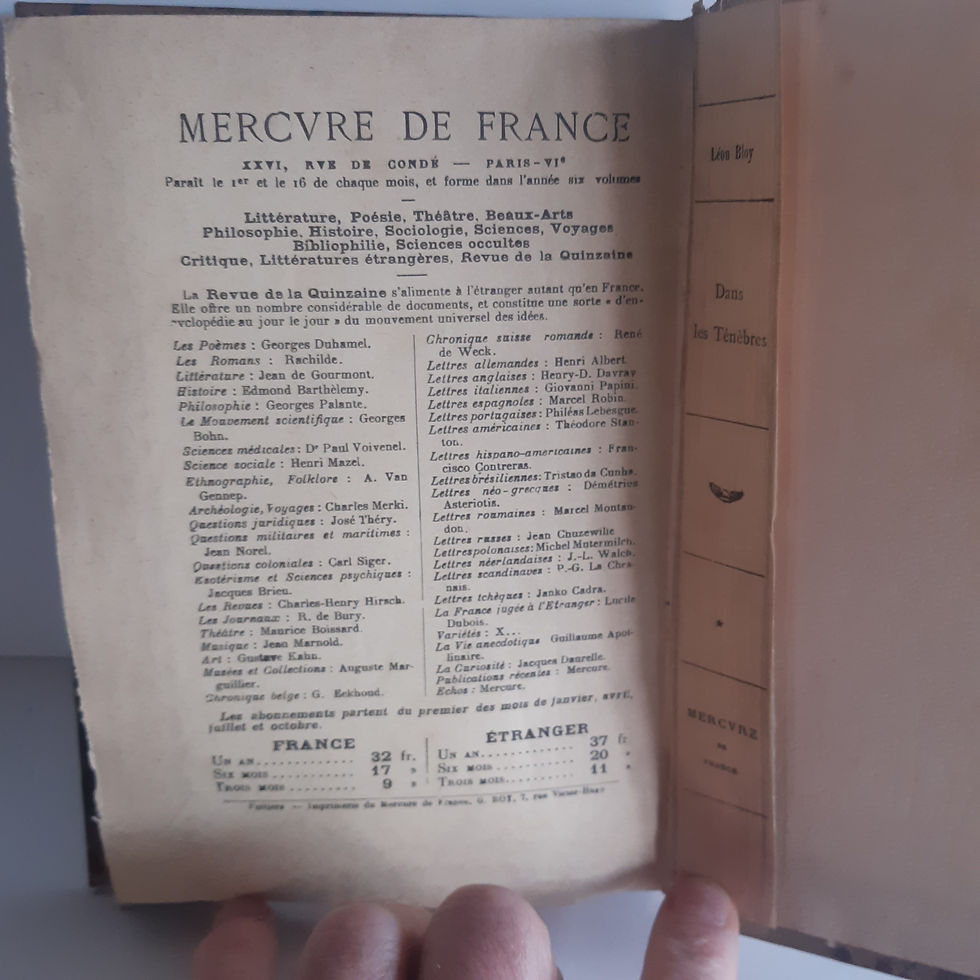 Miniature : BLOY Léon « Dans les ténèbres » Exemplaire sur Hollande