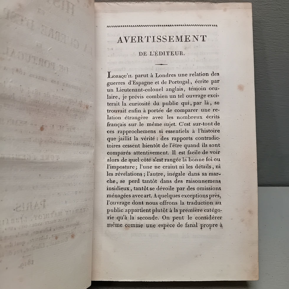 Miniature : BEAUCHAMP Alph. de  « Histoire de la Guerre d'Espagne et de Portugal »