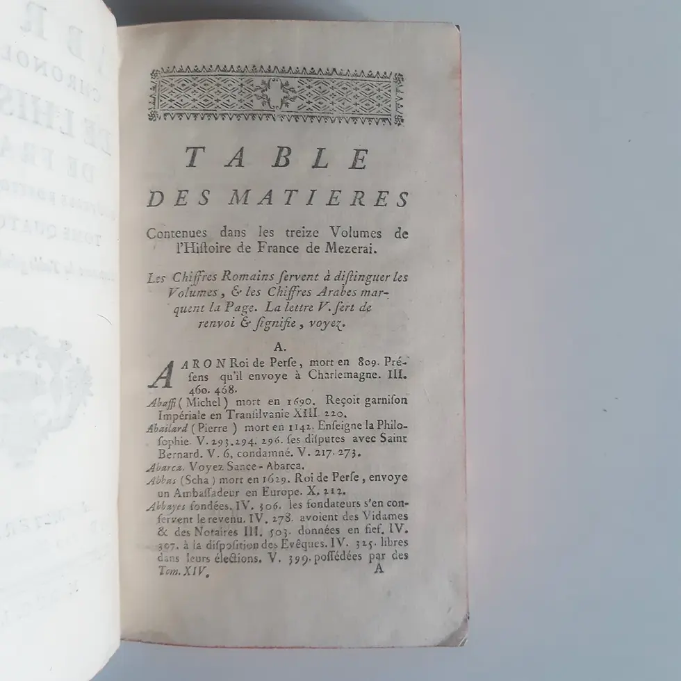 Miniature : MEZERAY F.E. de "Abrégé chronologique de l'histoire de France"