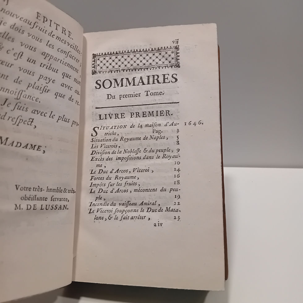Miniature : LUSSAN Mademoiselle de « Histoire de la Révolution du royaume de Naples »