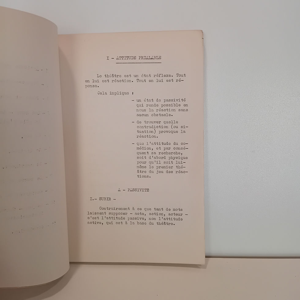 Miniature : SARRAZIN Maurice « Programme de cours – Loi physique du comédien »