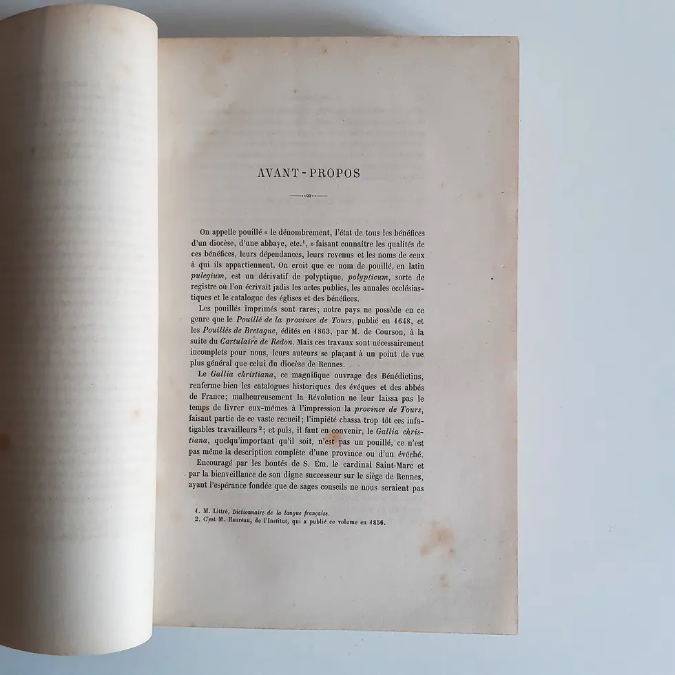 Miniature : GUILLOTIN DE CORSON Abbé « Pouillé. Historique de l'Archevêché de Rennes »