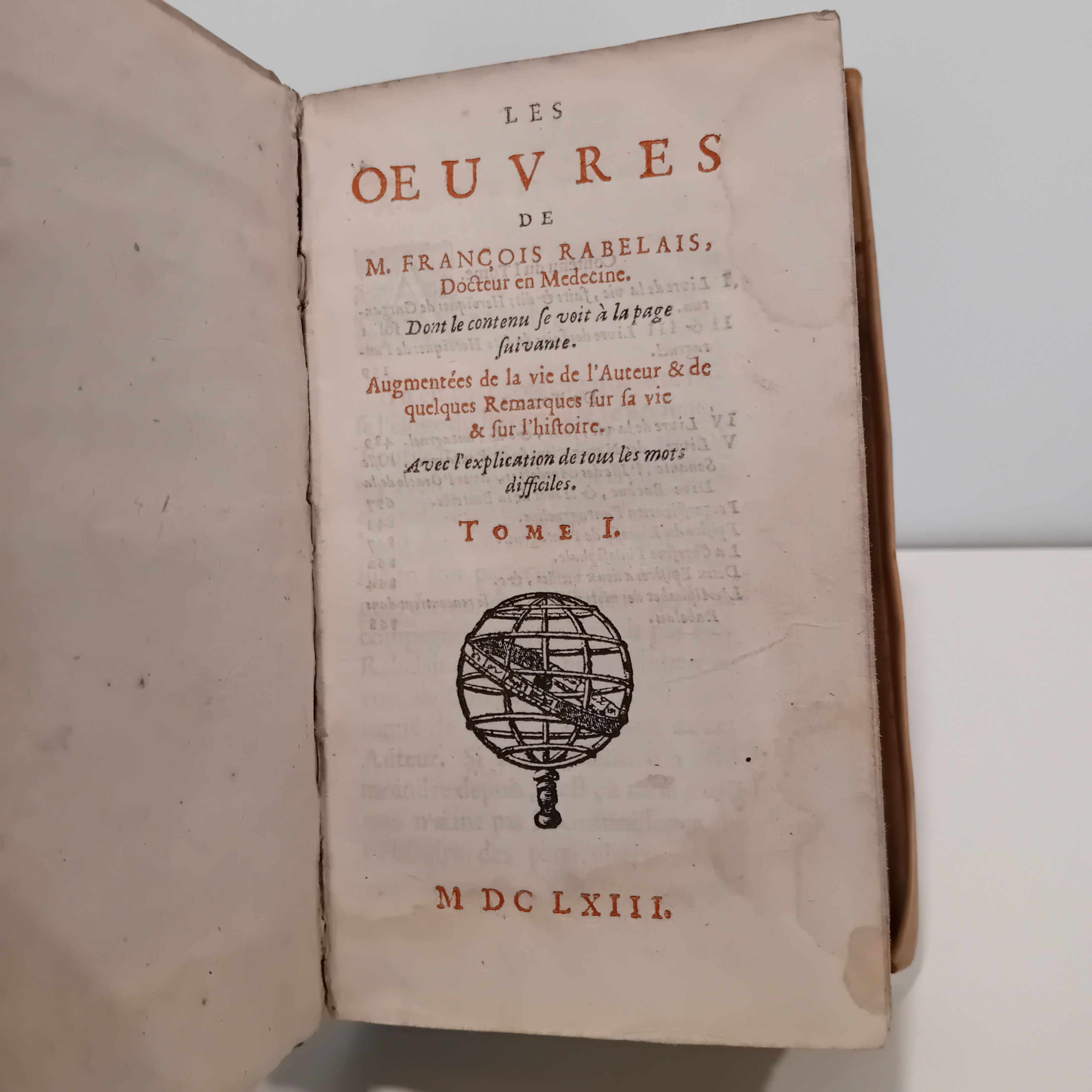 RABELAIS « Les œuvres de M. François Rabelais, Docteur en Médecine » - 1663