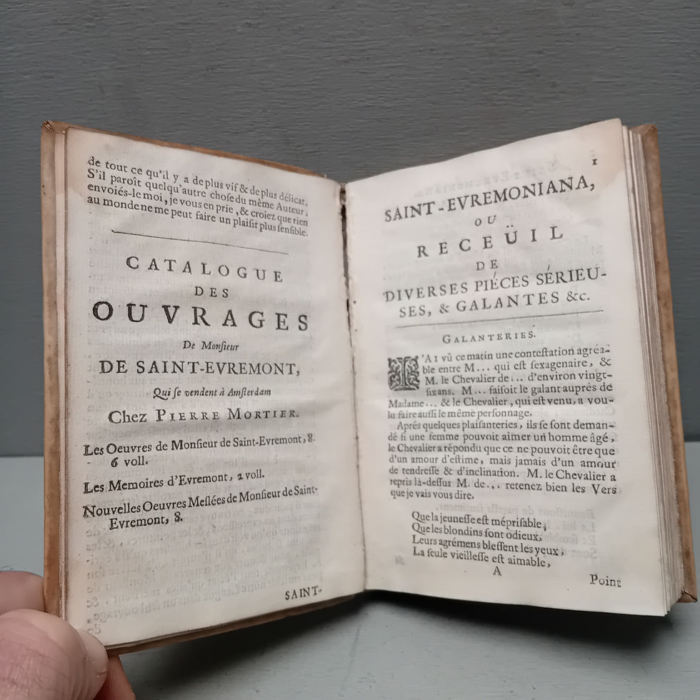 Thumbnail: SAINT-EVREMONT Charles de « Saint-Evremoniana ou Recueil de diverses Pièces »
