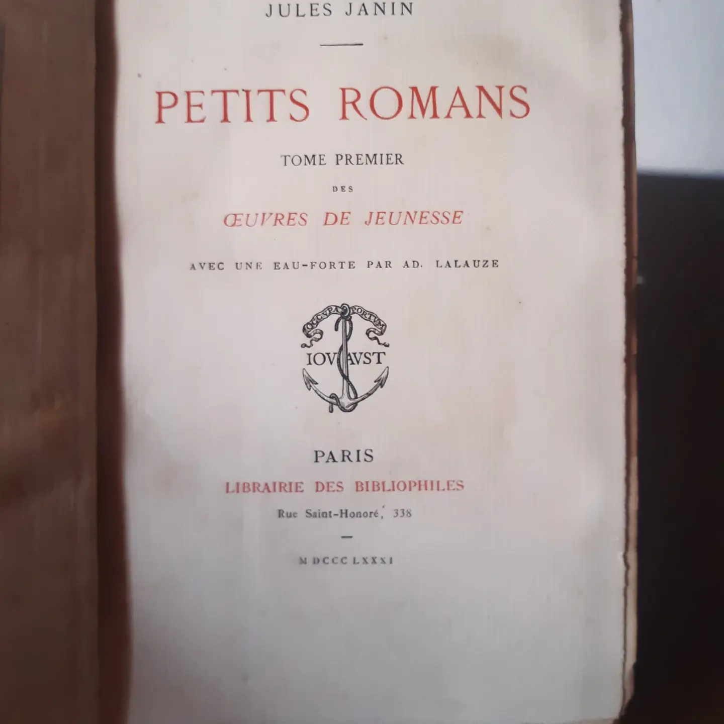 JANIN Jules «Petits romans - Oeuvres de jeunesse»