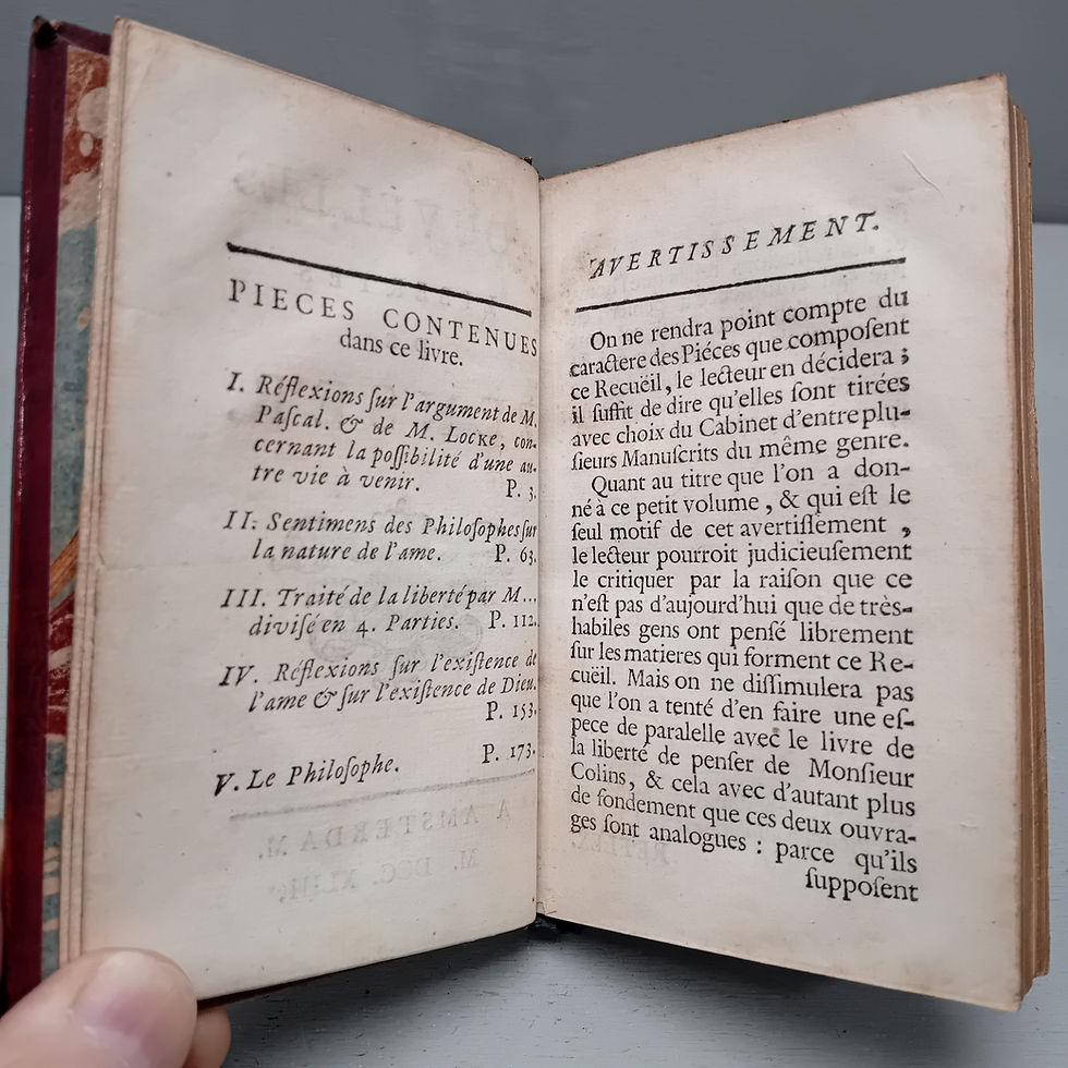 Thumbnail: [DE FONTENNELLE/CHESNEAU DU MARAIS/DE MIRABAUD] « Nouvelles Libertés de penser »