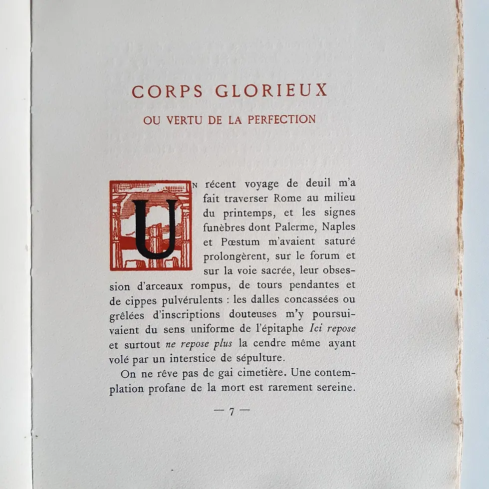 Miniature : MAURRAS Charles « Corps glorieux ou vertu de la perfection » Envoi de l'Auteur