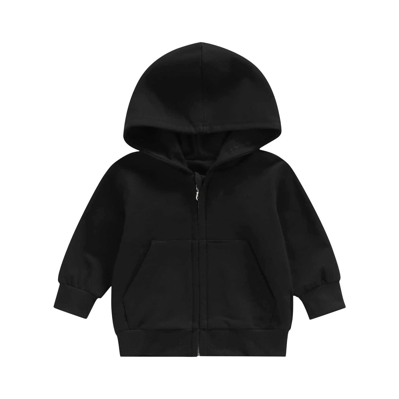 Gueuusu Toddler Baby Zip Up Hoodies Boy Girl Long Sleeve Hooded Sweatshirt Jacke
