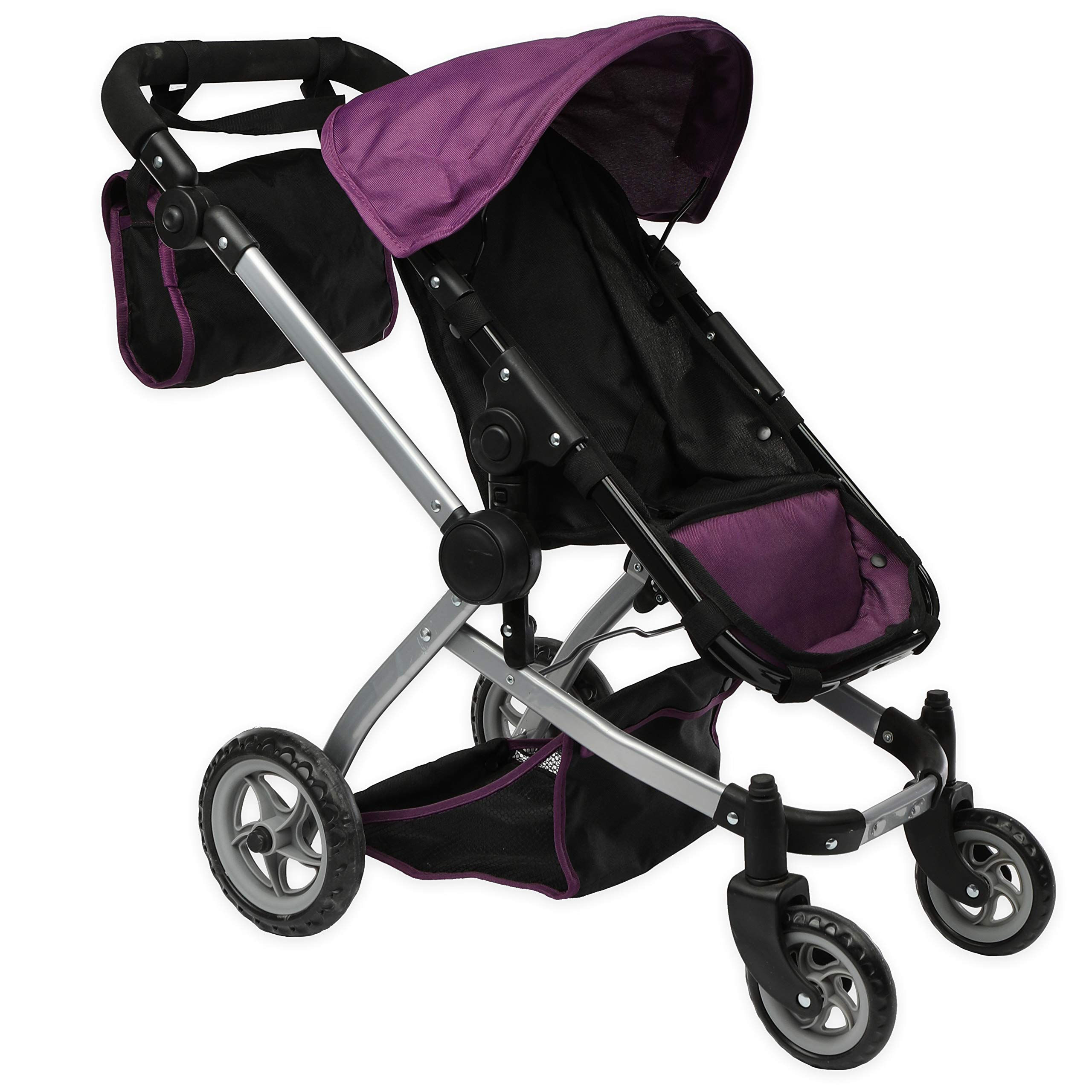 Mommy & Me Babyboo Foldable Doll Stroller with Swiveling Wheels Doll Pram with B