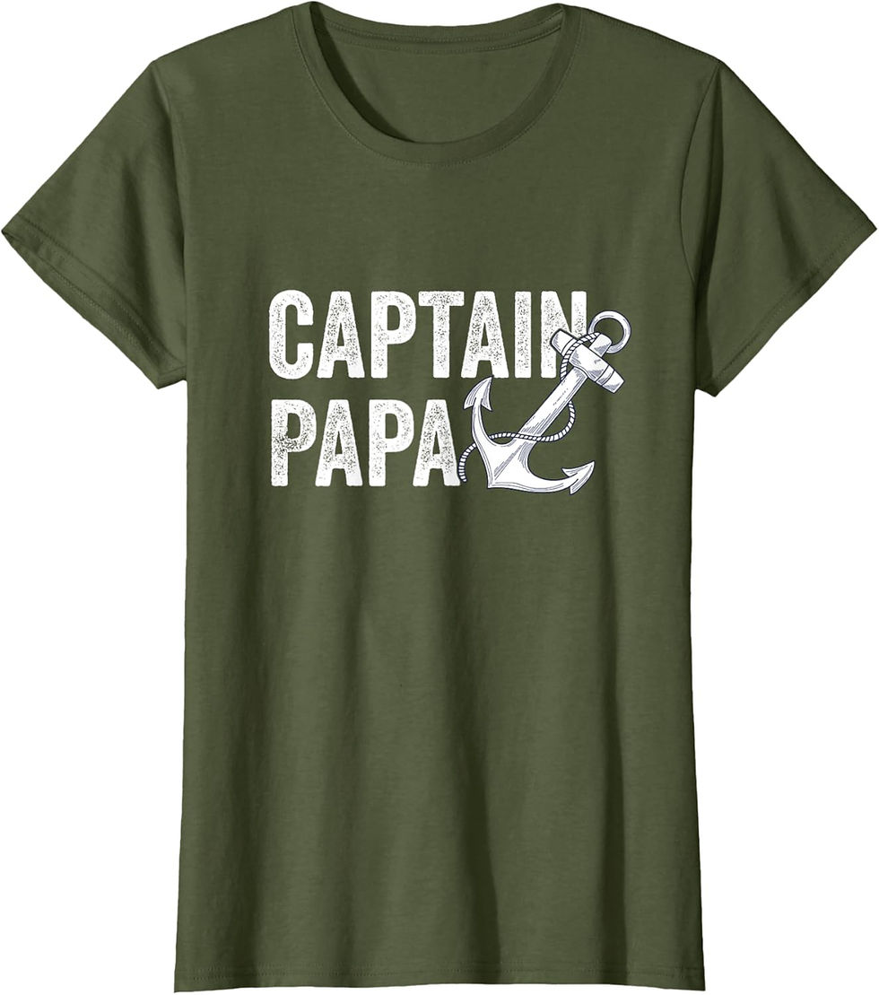 Thumbnail: Captain Papa Pontoon Gift Lake Sailor Fishing Boating T-Shirt