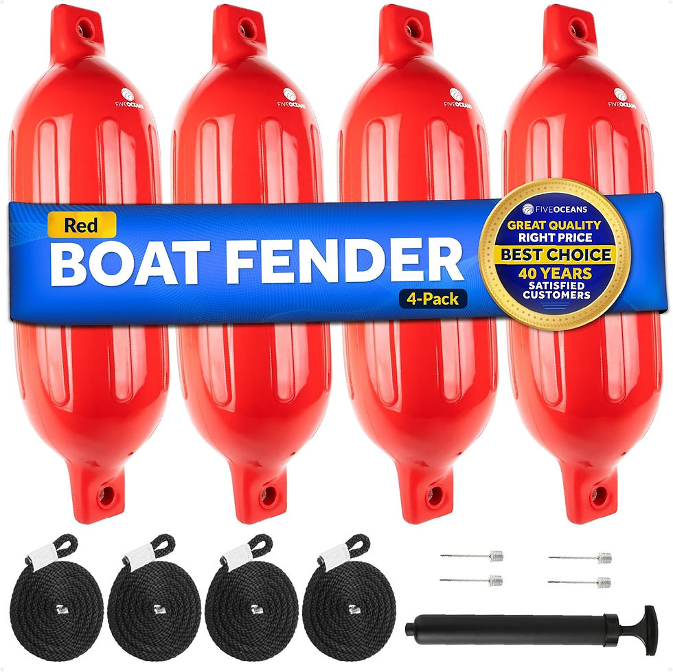 Thumbnail: Five Oceans Twin Eye Ribbed Boat Fender Kit, Inflatable Boat Bumpers for Dockin